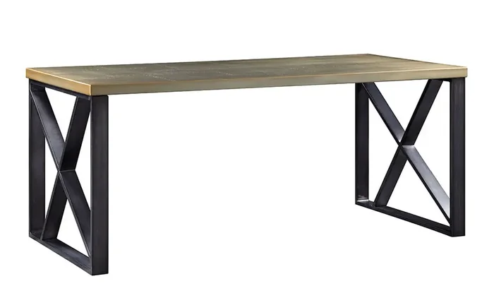 ACME Furniture – Jennavieve Executive Writing Desk – Gold Aluminum – 92550
