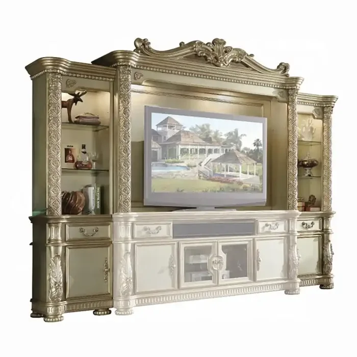 ACME Furniture – Vendome II Entertainment Center – Gold Patina & Bone – 91310