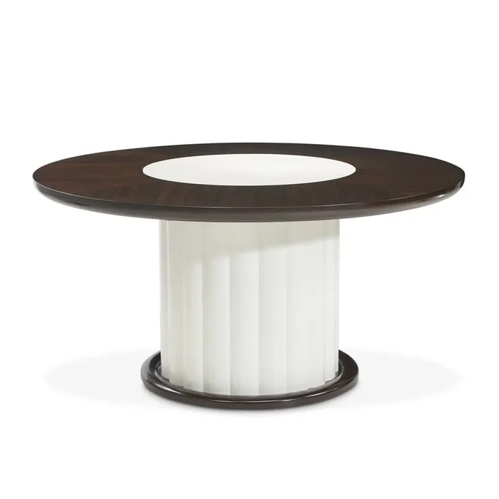 AICO by Michael Amini – Paris Chic 60in Round Dining Table – Espresso – NF9003101-409