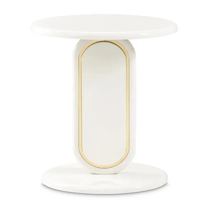 AICO by Michael Amini – Sassani Accent Table – Pearl White/Gold – LFR-SSNI222-128