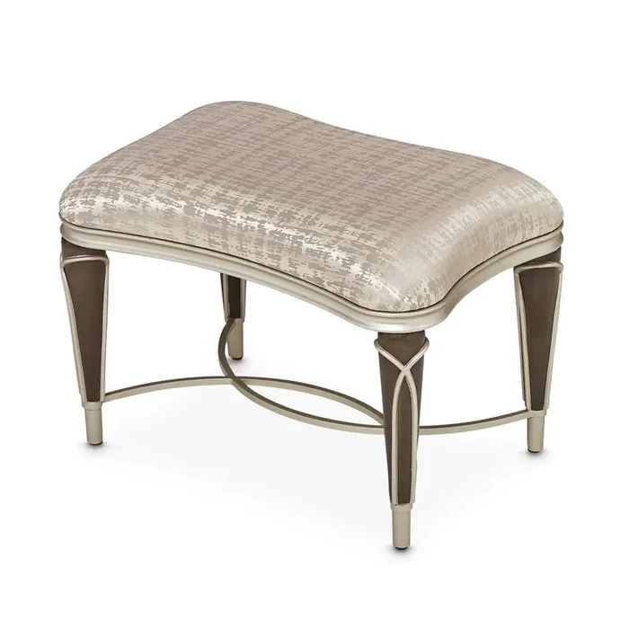 AICO by Michael Amini – Villa Cherie Ottoman – Bisque/Hazelnut – N9008875-BISQU-410