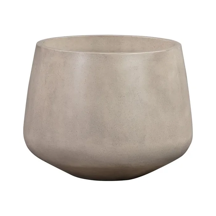 Armen Living – Amethyst Medium Round Lightweight White Concrete Indoor or Outdoor Planter in white – LCAWSMPLWH