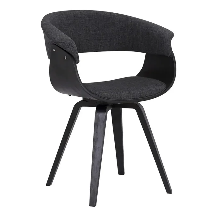 Armen Living – Summer Contemporary Dining Chair in Black Brush Wood Finish and Charcoal Fabric – LCSUCHBLCH