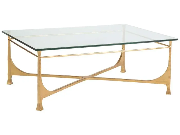 Artistica Home – Metal Designs Bruno Rectangular Cocktail Table – Gold Leaf – 01-2231-945-48