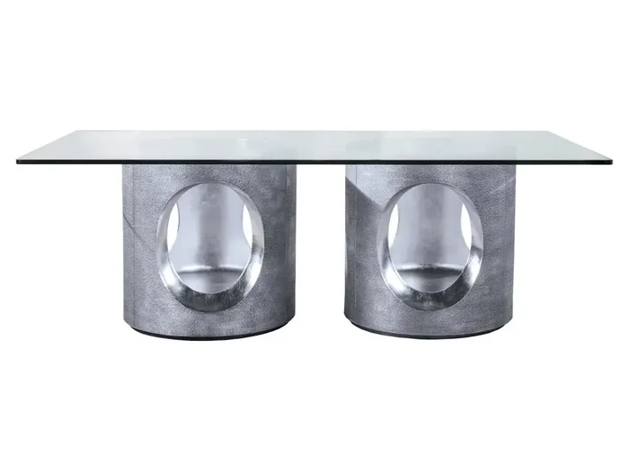 Artistica Home – Signature Designs Circa Rectangular Dining Table, Silver Leaf – 2275-870-88C