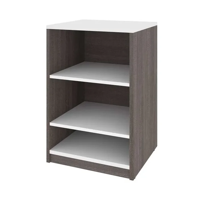 Bestar – Cielo 20W Low Shelving Unit in Bark Grey & White – 80169-1147