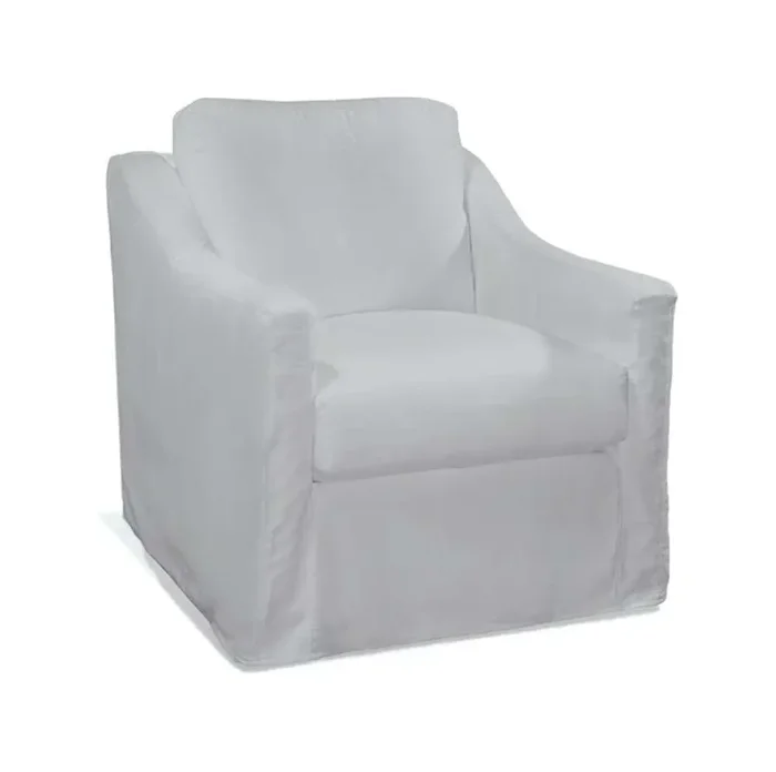 Braxton Culler – Oliver Swivel Chair with Slipcover (White Crypton Performance Fabric) – 731-005XP