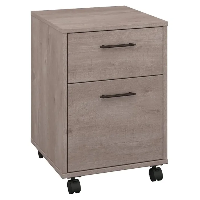 Bush Furniture – Key West 2 Drawer Mobile File Cabinet in Washed Gray – KWF116WG-03