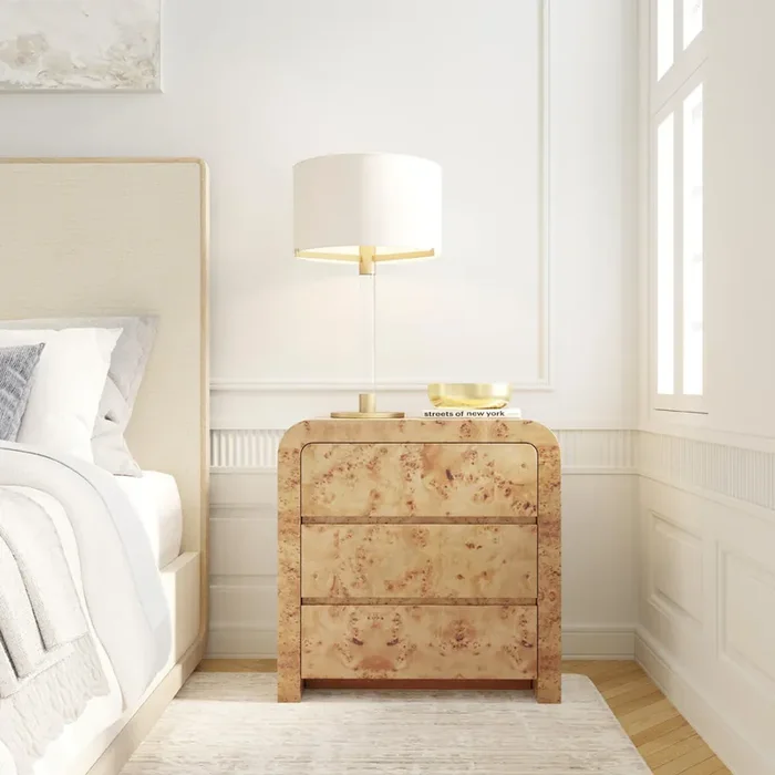 Butler Specialty Company – Cora 32 in. W Rectangular Wood 3 Drawer Curved Chest, Light Brown – 5709444