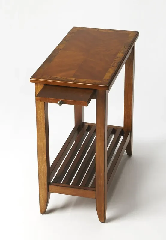 Butler Specialty Company – Irvine 12 in. W Rectangular Side Table with Pull-Out Tray, Medium Brown – 3025101