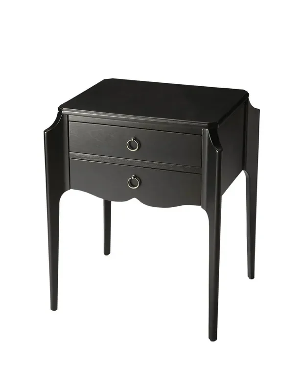 Butler Specialty Company – Wilshire 22 in. W Rectangular Wood 2 Drawer End Table, Black – 7016111