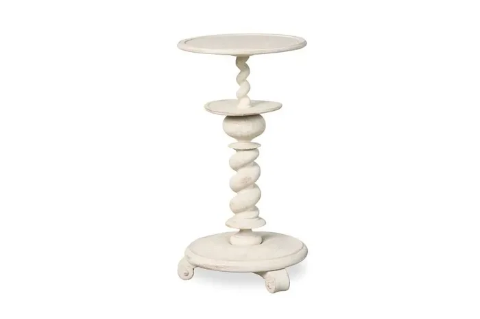 Century Furniture – Monarch White wash Lucia Candle Stand White – MN2055-W