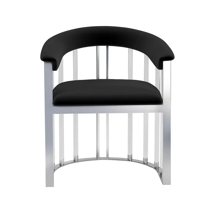 Chintaly – TRISHA – Contemporary Steel & Solid Acrylic Arm Chair – 1 Per Box – TRISHA-AC-CHM-BLK
