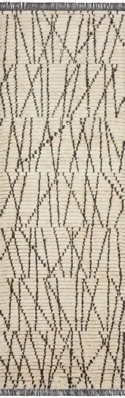 Chris Loves Julia x Loloi – Alice Cream / Charcoal 2-7in x 12-0in Runner Rug – ALICALI-01CRCC27C0