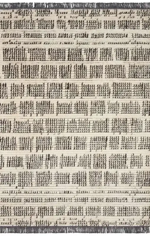 Chris Loves Julia x Loloi – Alice Cream / Charcoal 2-7in x 4 Accent Rug – ALICALI-02CRCC2740