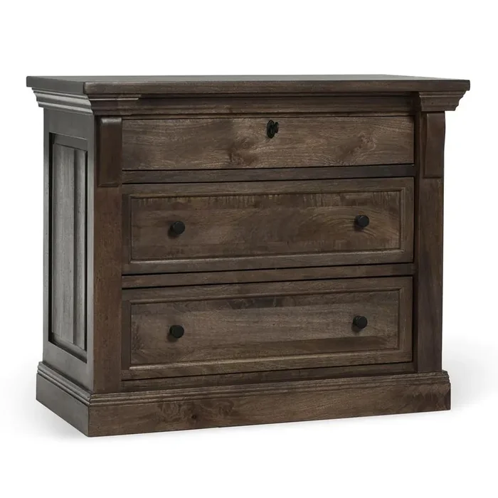 Classic Home – Adelaide Three-Drawer Mango Wood Nightstand In Cocoa Brown – 54010238