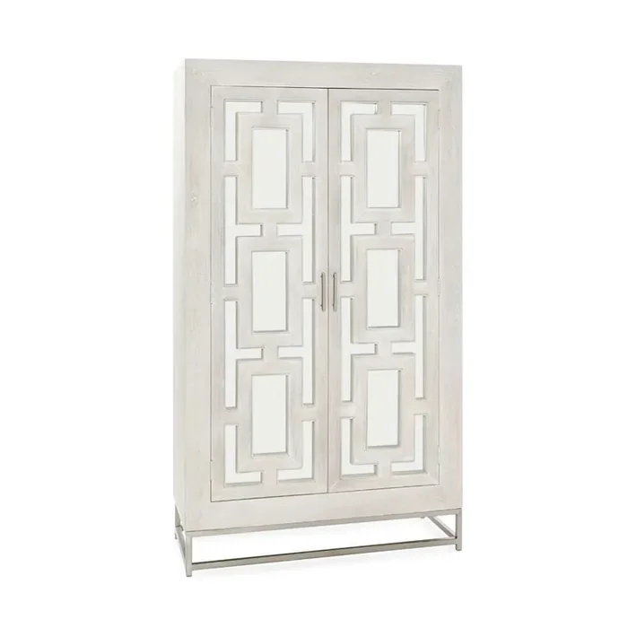 Classic Home – Adina Mango Wood Tall Cabinet White Washed – 52010936