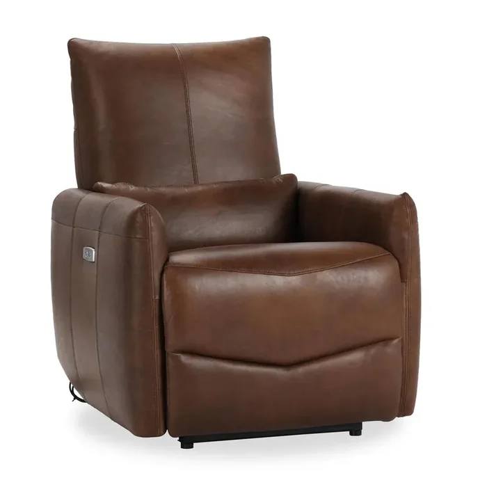 Classic Home – Thaya Leather Power Recliner Chair In Antique Brown – 2196Re31