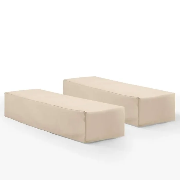 Crosley Furniture – 2Pc Outdoor Chaise Lounge Furniture Cover Set Tan – 2 Chaise Lounge – MO75044-TA