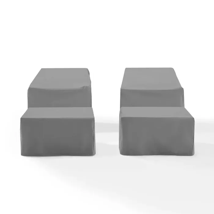 Crosley Furniture – 4 Piece Furniture Cover Set Gray – 2 Arm Chairs, 2 Ottomans – MO75009-GY