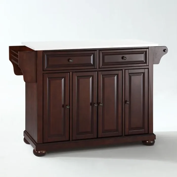 Crosley Furniture – Alexandria Granite Top Full Size Kitchen Island/Cart Mahogany/White – KF30005AMA