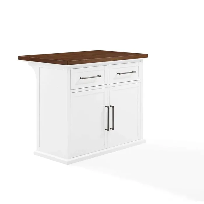 Crosley Furniture – Bartlett Wood Top Kitchen Island White/Walnut – KF30091WA-WH