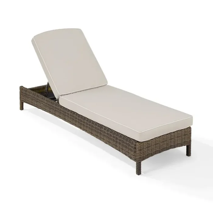 Crosley Furniture – Bradenton Chaise Lounge With Sand Cushions – KO70070WB-SA