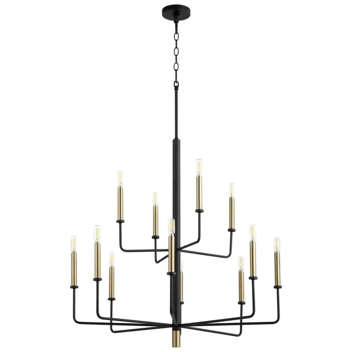 Cyan Design – Apollo Chandelier in Noir & Aged Brass – Medium – 10968
