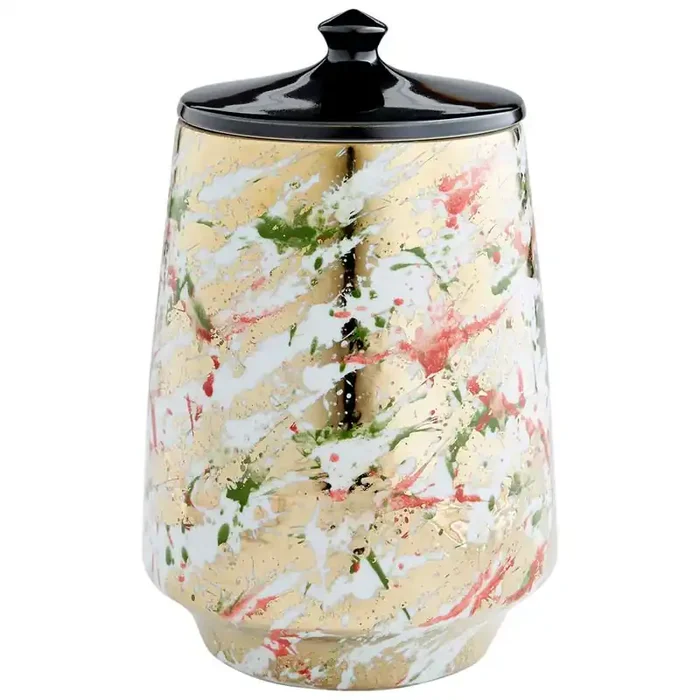 Cyan Design – Ardent Splash Container in Multi-Color Glaze – Medium – 10809