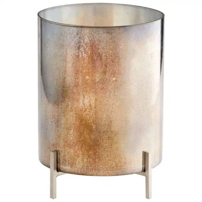 Cyan Design – Basil Candleholder in Black and Verdi Garnet Glass – Large – 09776