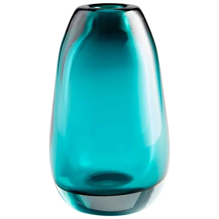 Cyan Design – Blown Ocean Vase in Blue – Small – 09493