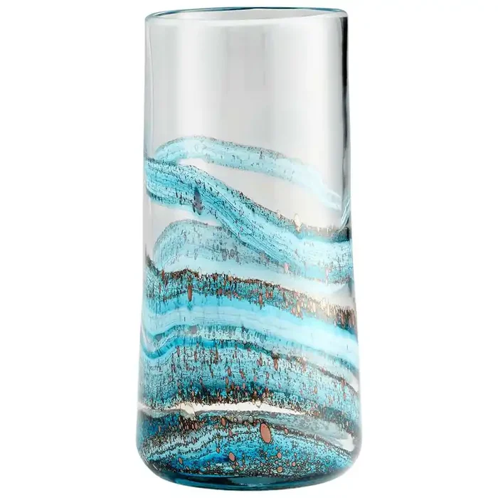 Cyan Design – Rogue Vase in Blue & Gold Dust – Large – 09985