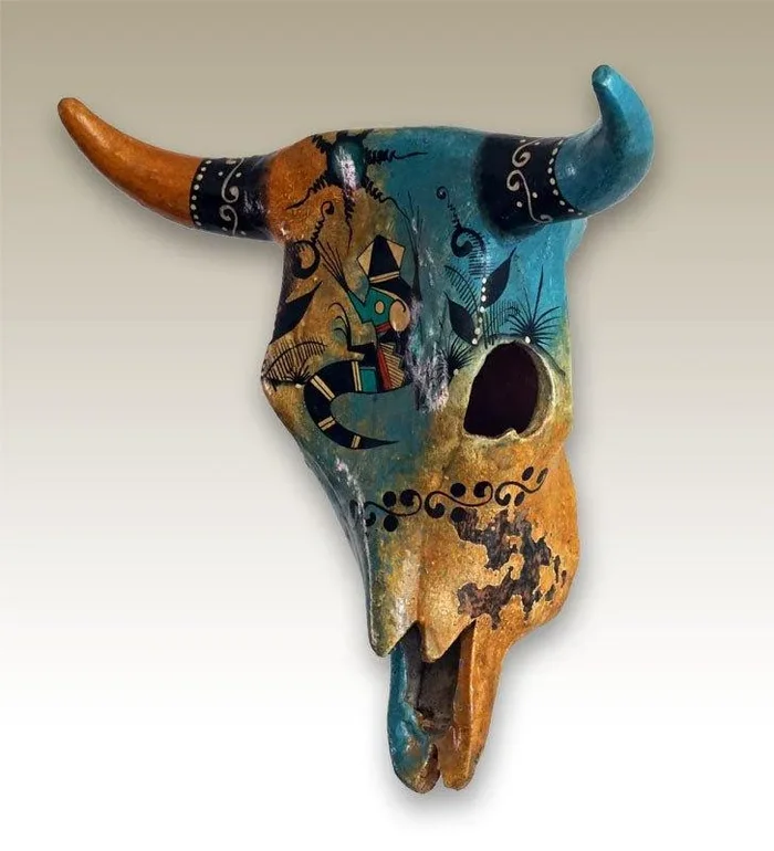Desert Scene Clay Skull