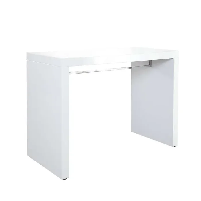 Diamond Sofa – Icon White Lacquer Waterfall Bar Height Table – ICONBTWH