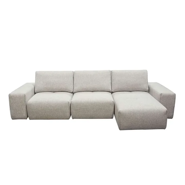 Diamond Sofa – Jazz Modular 3-Seater Chaise Sectional with Adjustable Backrests in Light Brown Fabric – JAZZ2AC1CA2ARLB