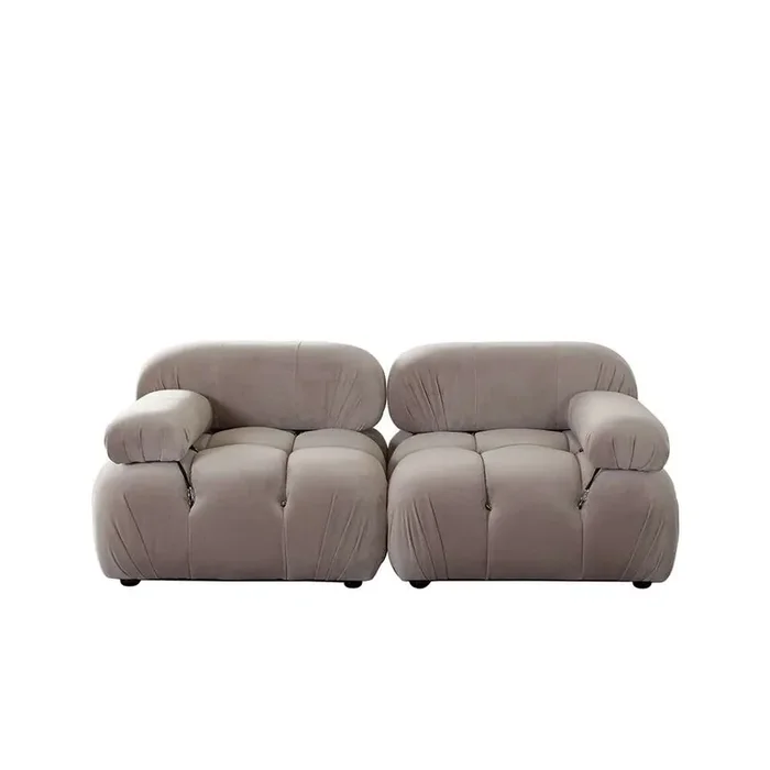 Diamond Sofa – Paloma 2PC Modular 74 Inch Sofa in Mink Tan Velvet – PALOMA1LC1RCTN