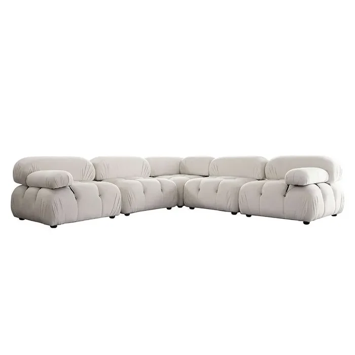 Diamond Sofa – Paloma 5PC Modular 111 Inch Corner Sectional in Light Cream Velvet – PALOMA1LC2AC1SC1RCCM