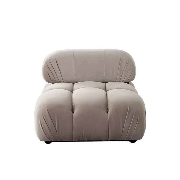 Diamond Sofa – Paloma Armless Chair in Mink Tan Velvet – PALOMAACTN