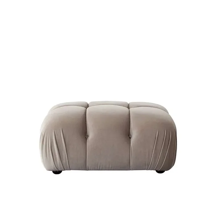 Diamond Sofa – Paloma Rectangle Ottoman in Mink Tan Velvet – PALOMAOTTN