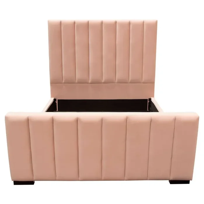 Diamond Sofa – Venus Vertical Channel Tufted Eastern King Bed in Blush Pink Velvet – VENUSPNEKBED_CLOSEOUT