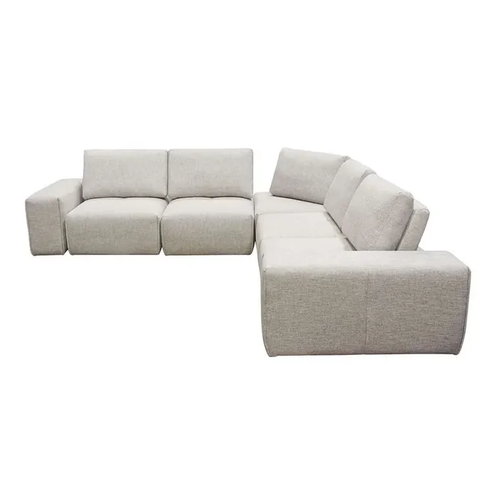 Diamond Sofa Jazz Modular 5-Seater Corner Sectional with Adjustable Backrests in Light Brown Fabric – JAZZ4AC1SC2ARLB