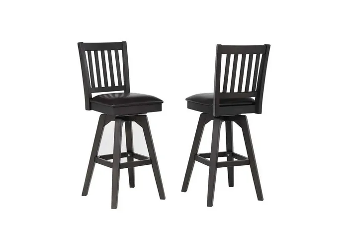 ECI Furniture – Ashford 30in Slat Back Swivel Bar Stool / vinyl seat (Set of 2) – 1859-23-BS
