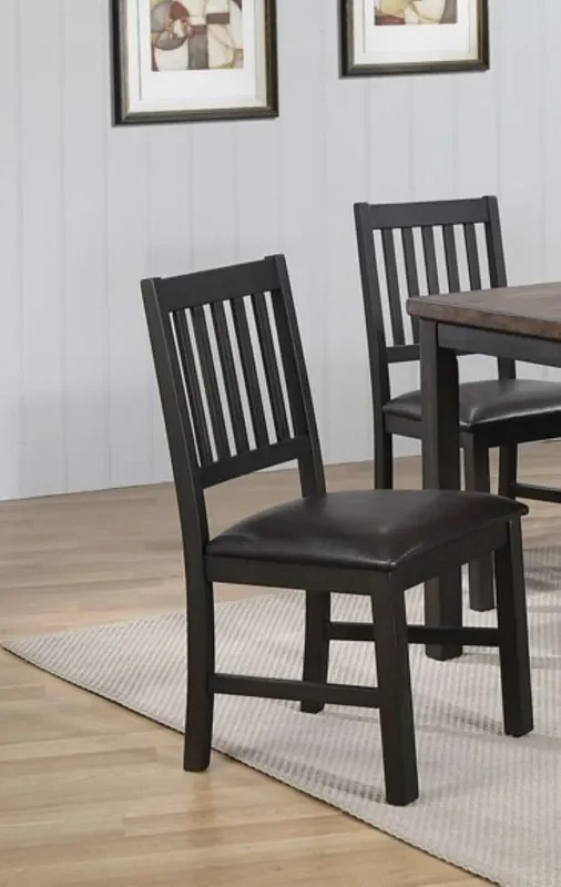 ECI Furniture – Ashford Slat Dining Chair w/brown seat (Set of 2) – 1859-23-S