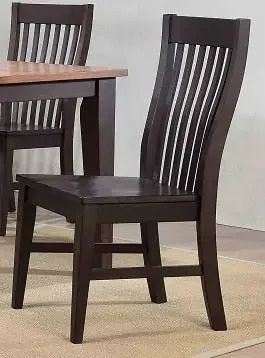 ECI Furniture – Choices Slat Back Seat – Black Oak – Side Chair (Set of 2) – 0738-50-S1