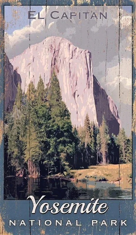 El Capitan ~ Yosemite National Park Vintage Sign