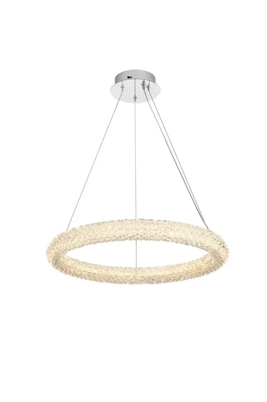 Elegant Furniture & Lighting – Bowen 24 inch Adjustable LED Chandelier in Chrome – 3800D23C