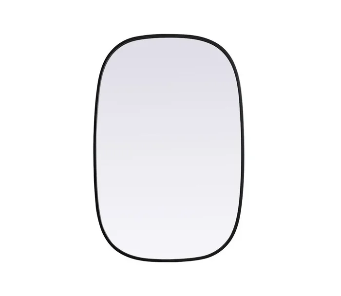 Elegant Furniture & Lighting – Brynn Metal Frame Oval Mirror 24×36 Inch in Black – MR2B2436BLK