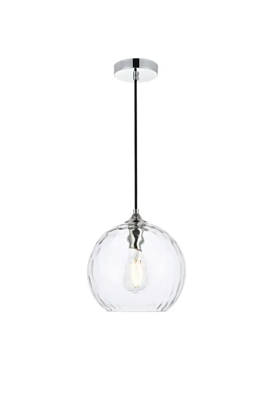 Elegant Furniture & Lighting – Cashel 10 inch light chrome pendant – LD2282C