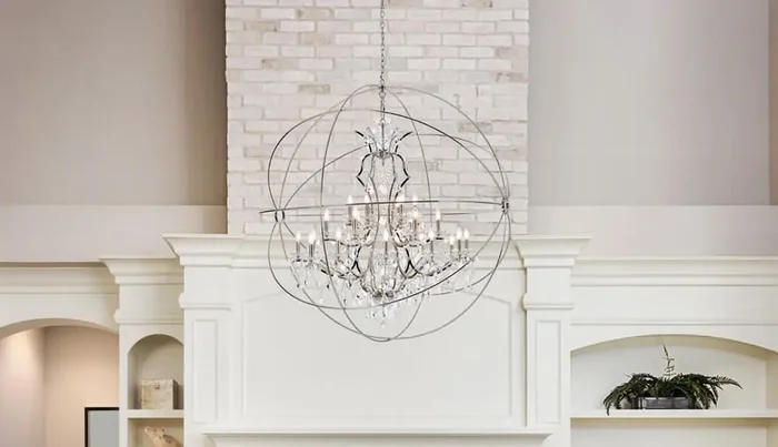 Elegant Furniture & Lighting – Geneva 25 light polished nickel Chandelier Clear Royal Cut crystal – 1130G60PN/RC