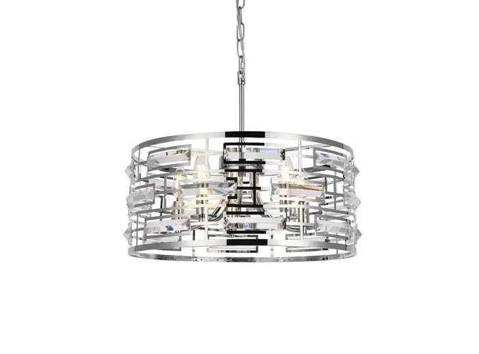 Elegant Furniture & Lighting – Kennedy 18.5 inch pendant in chrome – 1108D19C